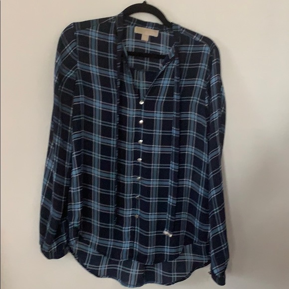 Michael Kors sheer plaid blouse - Picture 3 of 4